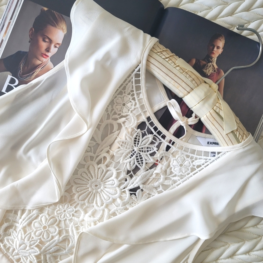 Express Ruffled Lace Top